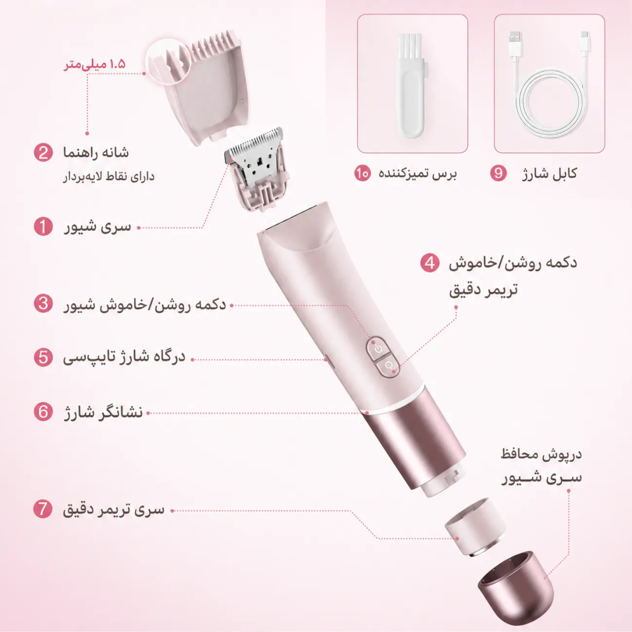 ماشین اصلاح موی صورت و بدن بانوان شیگلم مدل Smooth Moves Dual-Head