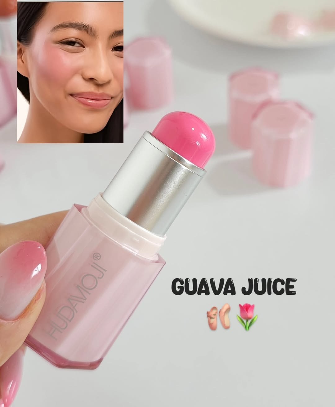رژگونه استیکی طرح شیگلم هدی موجی HUDAMOJI