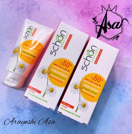 کرم ضد آفتاب بی رنگ پوست خشک شون  schon +SPF 50